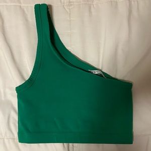 Green Zara one strap crop top